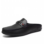 Itaalia Meeste sussid Mugavad nahast mokassiinid Vabaaja v&auml;listingimusteks libisemiskindlad pool-sussid Meestele K&otilde;ik-sobivad Moodsad mugavad Muller-kingad 47 must