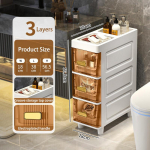 Vannikapi 3/4/5/6 riiuliga, veekindel vannitoakorraldaja riiulid, kitsas tualettruumi nurgakapp 3 layers pruun