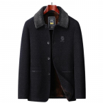 Talvine uus meeste &scaron;enillmantel &auml;ri vabaaja l&uuml;hike treitud karusnahast krae kuhjatud paksendatud meeste mantel 175