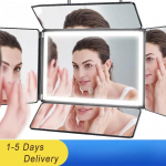 5-suunaline peegel juuste l&otilde;ikamiseks ise, 360 peegel punutiste tegemiseks, 5-poolsed valgustusega juuksuripeeglid, meigipeegel konksudega must