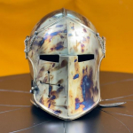 Komando kiiver barbuta keskaegse r&uuml;&uuml;tli soomus 18 gabariidiga pehmest terasest s&otilde;dalase kiiver cosplay visiir barbuta