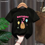 5./6./7./8./9. s&uuml;nnip&auml;ev kapibaara &otilde;hupalliga tr&uuml;kiga T-s&auml;rk t&uuml;drukutele/poistele naljakas kawaii lasteriietus moodne &uuml;hev&auml;rviline T-s&auml;rk topp 100