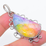 Natural Rainbow Solar Quartz 925 Sterling Silver Jewelry Pendant 2.36 g9c67