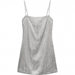 Zara TRF &Uuml;hev&auml;rviline P&auml;rlitega Detailidega L&uuml;hike Camisole Kleit Naiste kleidid H&otilde;bedane 4772303-808 XL