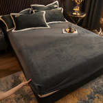 2026 Soe Pehme Kristallveluurist Voodilina Pestav Libisemiskindel Madratsikate King Queen Suurus &Uuml;hev&auml;rviline Paks Tepitud Madratsikaitse Voodipesu Bed sheet (90x200x25cm) tumehall v&auml;rv