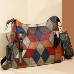 Patchwork Clashing Colors &Otilde;lakott Kvaliteetne k&auml;ekott Naiste kott Luksusliku disainiga Crossbody kott Naiste k&auml;ekott 30x10x26cm sinine