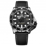 M2Z Diver 200 Safiirklaas Must Rihm Must Tihvt Automaatne 200-002 200M Meeste K&auml;ekell must