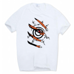 Prinditud meeste Naruto T-s&auml;rk Anime O kaelusega T-s&auml;rk Summer Funny Short Sleeve S