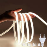 1M-21M COB LED Ribavalgusti &Uuml;lihele 220V 288LED-i/M LED Ribavalgustid V&auml;lilamp IP67 Veekindel Painduv Lint EU Pistik 15M valge