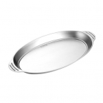 Roostevabast terasest k&uuml;psetusplaat k&auml;epidemetega ovaalne grillitud kala pann multifunktsionaalne k&uuml;psetusvorm grillitud kala kalkuni lasanje jaoks S