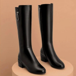 M&uuml;&uuml;gil naiste kingad Kvaliteetsed k&uuml;lgt&otilde;mblukuga naiste saapad Talvised &uuml;mara ninaga pl&uuml;&uuml;sist fliis soojaks, soliidsed k&otilde;rge toruga moesaapad 40