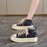 CRLAYDK Klassikalised Retro Keskmise K&otilde;rgusega L&otilde;uendist Tossud Naistele Lukuga Pealelibistatavad Platvormkingad Moodsad Naiste Vabaaja Jalgsi K&auml;imise Tennised 40