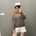 Qinghe 100% puhas ka&scaron;miir naiste kampsun - &Uuml;lipehme luksuslik talvine pullover F tumepruun v&auml;rv