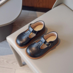 Moodsad Laste Mary Janes Briti Stiilis T-rihmaga Kolm V&auml;rvi Vintage 21-30 V&auml;ikese T&uuml;druku Nahast Kingad K&otilde;ik-Sobivad Koolilaste Korterid 23(Insole14.5cm) must