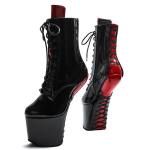 Moodsad 20CM Ponikanna Kingad Ilma Kontsadeta Pahkluusaapad, Naiste Fetish Lava Pole Tantsukingad, Meeste Cosplay Saapad, 9cm Platvorm, Roosa, Must, Kohandatav V&auml;rv 39 black