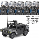 Linnapolitsei Hiina Eri&uuml;ksused Ehitusklotsid R&uuml;nnakus&otilde;dur SWAT Figuurid Gaasikaitsemask S&otilde;jalised Relvad Klotsid M&auml;nguasjad Lapsed