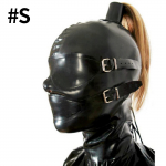 Hobusesaba parukaga lateksist t&auml;iskasvanute unisex peakatte mask eemaldatava silmamaskiga, sobilik peoks, &ouml;&ouml;klubisse, feti&scaron;i rollim&auml;ngudeks S must