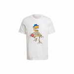 Adidas Originals Trefoil Dino T-s&auml;rk Vabaaja Spordi Multikakujundusega &Uuml;mmarguse Kaelusega L&uuml;hikeste Varrukatega T-s&auml;rk Meeste Topid Valge H13478 XL