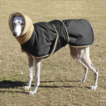 Tuulekindel koerajope riided Veekindel Whippet mantel, fliisist kaelarihma soojendaja S must