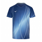 Mizuno Quick-Dry Veniv Hingav Spordis&auml;rk L&uuml;hikeste Varrukatega Unisex Top T&auml;htedega Sinine C2CA53Z726 XS
