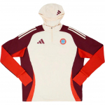 Adidas Bayern M&uuml;nchen 2024-25 Euroopa Quarter-Zip Kapuutsiga Triibuline Treening Jalgpallis&auml;rk Unisex s&auml;rk IS9961 S