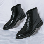 Meeste Brogues Saapad Mootorratta Vabaaja Pahkluusaapad Tiibotsa Kleit Ametlik K&otilde;rge S&auml;&auml;rega Mustad Nahksaapad &Uuml;lem&otilde;&otilde;dulised EU:45 must