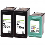Pack de 3 Cartouches Compatibles HP 350-351 XL Noir & Couleur pour Imprimantes DeskJet, OfficeJet & PhotoSmart HP