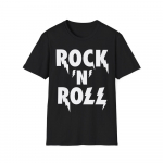 Rock'N'Roll T-s&auml;rk, Rockmuusika f&auml;nni s&auml;rk, Muusika logo T-s&auml;rk, Rokkari topp XL