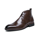 Retro Ameerika stiilis meeste k&otilde;rged saapad Ankle Boots Vintage Vabaaja nahast saapad meestele 2025 Uus 43 pruun