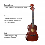 23-tolline Ukulele Akustiline Ukulele Komplekt hoiukoti, rihma, sildan&otilde;ela, helik&otilde;rguse reguleerija, helipeki, tuuneri ja puhastuslapiga Coffee