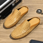 Uued meeste poolpapud S&otilde;idujalatsid Meeste Vabaaja Kudumismustriga Mules Mokassiinid Hingavad Loafers Zapatos Hombre 39