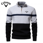 Callaway 2025 S&uuml;gis/Talv Tikitud Uus Suur P&uuml;stkrae Paarissviiter Poollukuga V&auml;rviplokkidest Kootud Sviiter Kvaliteetne Paaririietus XXL