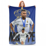 Flanellist pleed Jalgpall KM Mbappe Jalgpall Soojad pl&uuml;&uuml;spleedid Pehme voodipesu Voodi elutuba Kodu reisimine diivan 30x40in