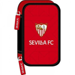 Plumier double - SAFTA - Sevilla F&uacute;tbol Club - Noir Rouge - 12.5 x 19.5 x 4 cm - 28 Pi&egrave;ces must