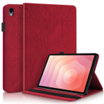Kaitse&uuml;mbris Samsung GalaxyTab S11 Ultra 14.6 jaoks Tab S11 &Uuml;mbris Reljeefne Puu Rahakott Alus Kate Coque Galaxy Tab S11 11-tollise 2025 SM-X730 X736B jaoks A9 Plus punane