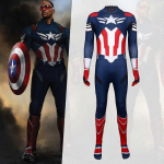 Avengers Kapten Ameerika 4 Bodysuit Marvel Cosplay Kost&uuml;&uuml;m Meeste Rollim&auml;ng Halloweeni Riietus 110 sinine