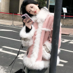 Karvane Karusnahast Integreeritud Paksenenud Pirukas &Uuml;letab Karusnahast Krae Karusnahast Mantel Naiste Talvine Karusnahast Mantel L