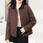 Moodne ja elegantne ema l&uuml;hike puuvillane jakk &ndash; Kerge ja soe mantel vabaaja ja stiilsete emade jaoks 5XL