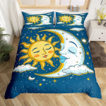 P&auml;ikese ja Kuu Tekikate Microfiber Galaktika Must Voodipesukomplekt T&auml;htkuju Astroloogia Tekikate King Poistele T&uuml;drukutele Teismelistele EU Single(135x200cm)