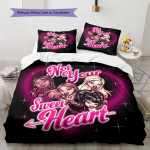 Bratz Muster Voodipesu, Tekikomplekt Tekikate Padjap&uuml;&uuml;r Kodu S&uuml;nnip&auml;evakingitus (1 * tekikott + 2 * padjap&uuml;&uuml;ri, ilma s&uuml;damikuta) 135x200cm