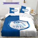 Sheffield Wednesday Mustriga Voodipesu, Tekikomplekt Tekikate Padjap&uuml;&uuml;r Kodu S&uuml;nnip&auml;evakingitus (1 * tekikott + 2 * padjap&uuml;&uuml;ri, ilma s&uuml;damikuta) 135x200cm