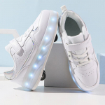 Laste tuled Spordijalatsid H&otilde;&otilde;rdumisjalatsid Solid Magic Patch Can Laadimine Kaherealised neljarattalised liugjalatsid 38 valge