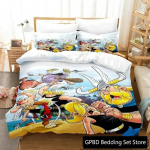 3D-prinditud Gaul Hero Asterix voodipesukomplekt poistele ja t&uuml;drukutele, kaheinimesevoodi, kuninganna suuruses, tekikott, padjap&uuml;&uuml;r, poistele, t&auml;iskasvanutele, kodutekstiil EU Single(135*200cm)3pcs