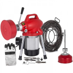 VEVOR D&eacute;boucheur Electrique de Canalisation 100mm Machine de Nettoyage de Tuyaux 250W Nettoyeur de Canalisation de Tuyaux de TA21 punane