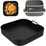 26cm &otilde;hufriteerija silikoonvorm Moulinex Easy Fry XL jaoks Pinna korduvkasutatav AirFryer silikoonalus konteiner Tarvik Lihtne puhastada must