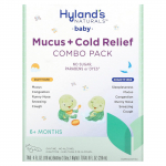 Hyland's Naturals, Nohu ja k&uuml;lmetuse s&uuml;mptomite leevendamise siirupipakend imikutele, P&auml;evane/&Ouml;ine, Vanusele 6 kuud ja vanemad, 2 pudelit, 4 fl oz (118 ml) iga