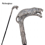 H&otilde;bedane luksuslik leopard sabaga Moodne jalutuskepp peo jaoks dekoratiivseks jalutuskepiks Elegantne jalutuskepp Crosier Knob 93 cm