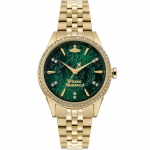 Vivienne Westwoodi kvartskell 32 mm roheline sihver luksuslik teemandiga raam naistele kellad DWVV327GRGD Regular Watch Box
