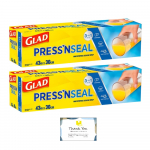 GLAD Seal Mitmeotstarbeline toiduainete s&auml;ilituskile 140 x Originaalkaart kaasas Press'n (30cm 43m) 2-pakk + valge