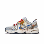 Nike Air Monarch 4 Slip Resistant Low top Chunky Sneakers Unisex Blue White Brown 415445-102(TeamM-) 38